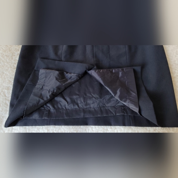 Navy Blue Square Neck Sheath Dress - Picture 12 of 15